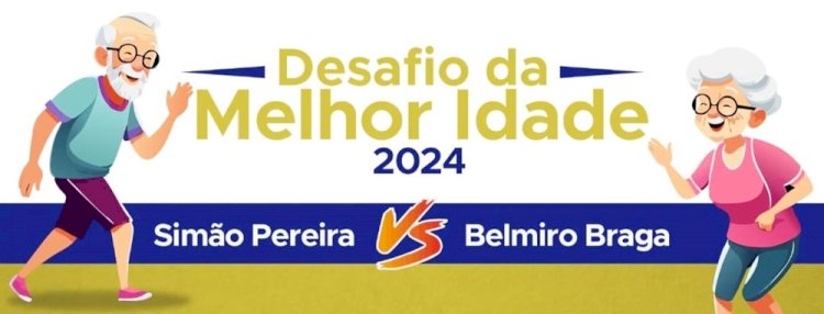 A Secretaria de Esporte de Simão Pereira, em parceria com a Secretaria de e Educação e Esportes de Belmiro Braga, tem o prazer de organizar o Desafio da Melhor Idade