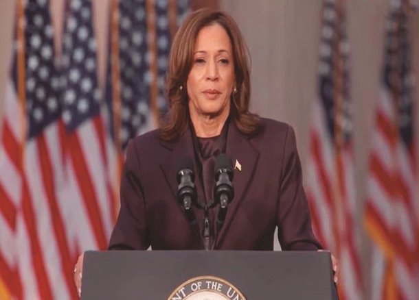 “Precisamos aceitar o resultado das eleições”, diz Kamala em discurso