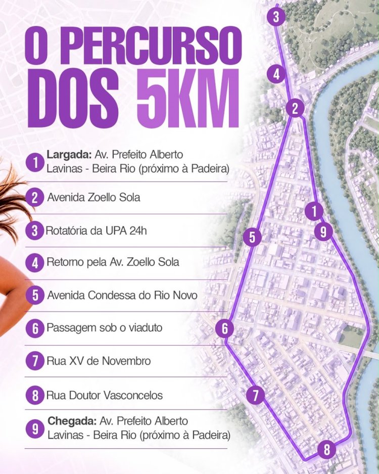 Lilás Run movimenta Três Rios neste domingo com esporte e conscientização pelo fim da violência contra a mulher
