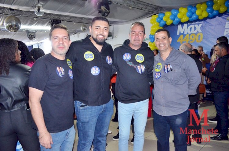Mesmo com chuva e frio, uma multidão comparece ao Atlético Clube Operário para prestigiar os candidatos do Prefeito Cláudio Mannarino.