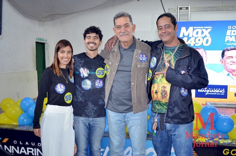 Mesmo com chuva e frio, uma multidão comparece ao Atlético Clube Operário para prestigiar os candidatos do Prefeito Cláudio Mannarino.