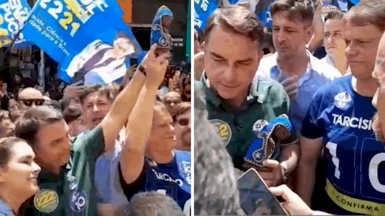 Flávio segura imagem de Nossa Senhora em ato para rebater fake