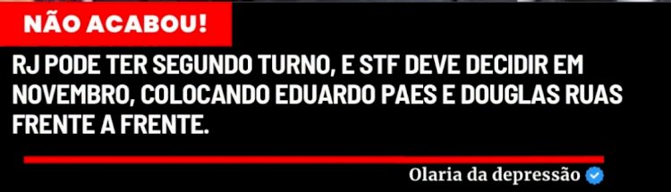 Eduardo Paes busca um segundo turno para o governo do Estado